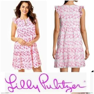 Lilly Pulitzer Women's Keila Floral Mini Dress - Bright Raspberry - Size…